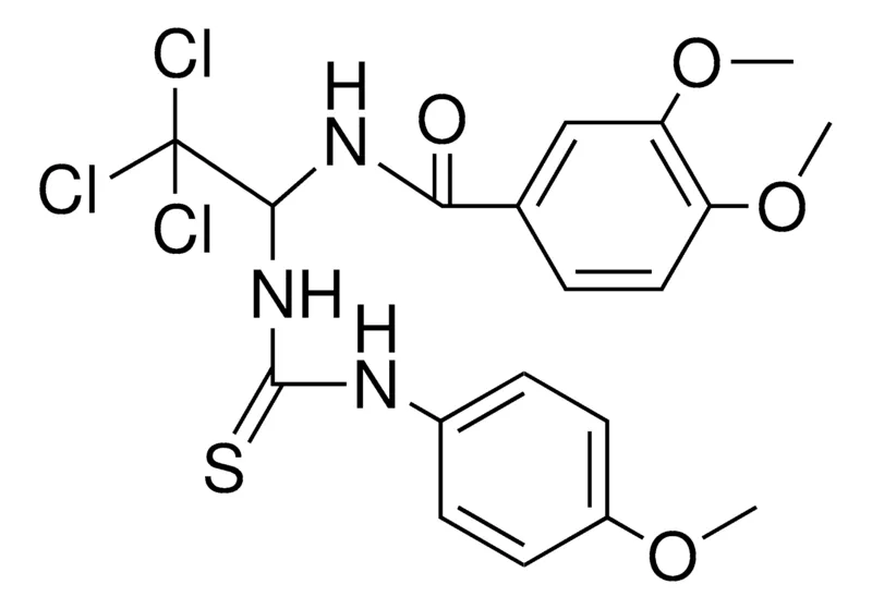 Sigma-Aldrich 3,4-DIMETHOXY-N-(2,2,2-TRICHLORO-1-(3-(4-MEO-PH)-THIOUREIDO)-ETHYL)-BENZAMIDE,AldrichCPR