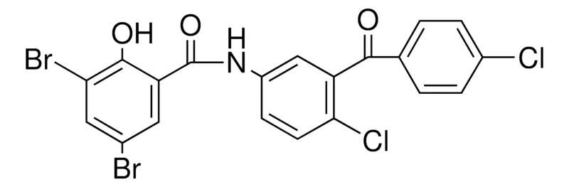 Sigma-Aldrich 3,5-DIBROMO-N-(4-CHLORO-3-(4-CHLORO-BENZOYL)-PHENYL)-2-HYDROXY-BENZAMIDE,AldrichCPR
