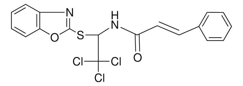 Sigma-Aldrich N-(1-(BENZOOXAZOL-2-YLSULFANYL)-2,2,2-TRICHLORO-ETHYL)-3-PHENYL-ACRYLAMIDE,AldrichCPR
