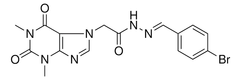 Sigma-Aldrich N'-[(E)-(4-BROMOPHENYL)METHYLIDENE]-2-(1,3-DIMETHYL-2,6-DIOXO-1,2,3,6-TETRAHYDRO-7H-PURIN-7-YL)ACETOHYDRAZIDE，AldrichCPR