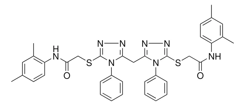Sigma-Aldrich 2-({5-[(5-{[2-(2,4-DIMETHYLANILINO)-2-OXOETHYL]SULFANYL}-4-PHENYL-4H-1,2,4-TRIAZOL-3-YL)METHYL]-4-PHENYL-4H-1,2,4-TRIAZOL-3-YL}SULFANYL)-N-(2,4-DIMETHYLPHENYL)ACETAMIDE，AldrichCPR
