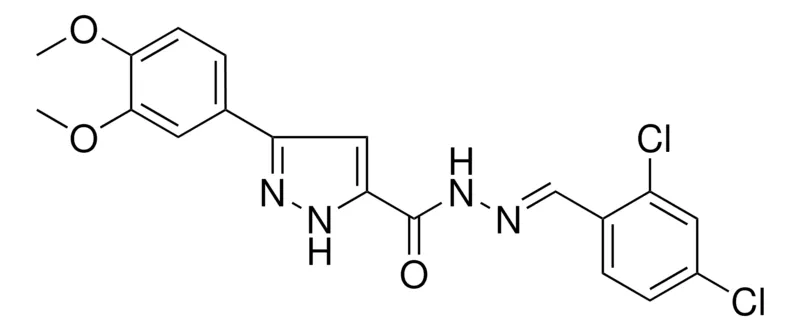 Sigma-Aldrich 5-(3,4-DI-MEO-PH)-2H-PYRAZOLE-3-CARBOXYLIC ACID (2,4-DI-CL-BENZYLIDENE)HYDRAZIDE,AldrichCPR