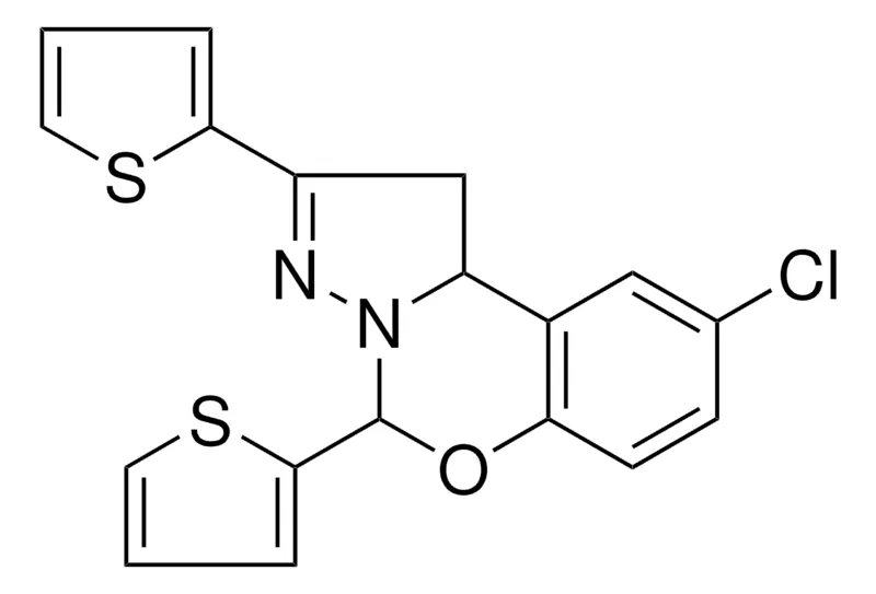 Sigma-Aldrich 8-CL-2,4-DI-THIOPHEN-2-YL-1,9B-DIHYDRO-5-OXA-3,3A-DIAZA-CYCLOPENTA(A)NAPHTHALENE，AldrichCPR