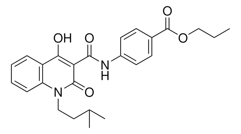 Sigma-Aldrich 4-((4-HO-1-(3-ME-BU)-2-OXO-2H-QUINOLINE-3-CARBONYL)-AMINO)-BENZOIC ACID PR ESTER,AldrichCPR