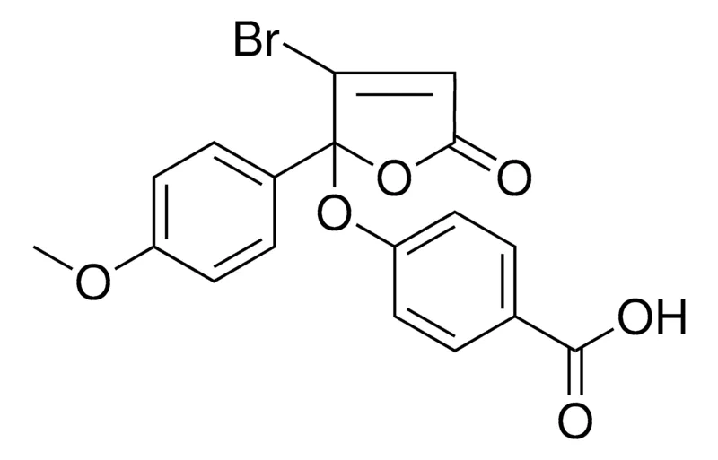 Sigma-Aldrich 4-((3-BROMO-2-(4-METHOXYPHENYL)-5-OXO-2,5-DIHYDRO-2-FURANYL)OXY)BENZOIC ACID,AldrichCPR