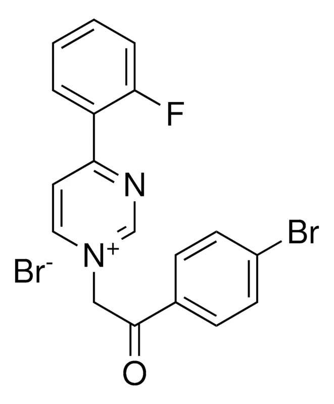 Sigma-Aldrich 1-(2-(4-BROMOPHENYL)-2-OXOETHYL)-4-(2-FLUOROPHENYL)PYRIMIDIN-1-IUM BROMIDE,AldrichCPR
