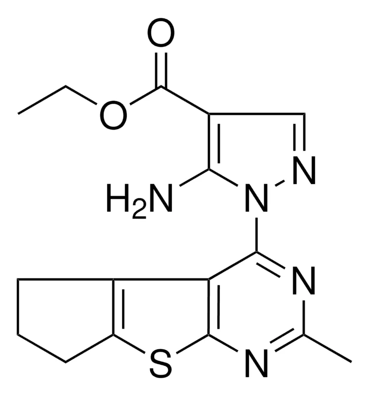 Sigma-Aldrich ETHYL 5-AMINO-1-(2-METHYL-6,7-DIHYDRO-5H-CYCLOPENTA[4,5]THIENO[2,3-D]PYRIMIDIN-4-YL)-1H-PYRAZOLE-4-CARBOXYLATE，AldrichCPR