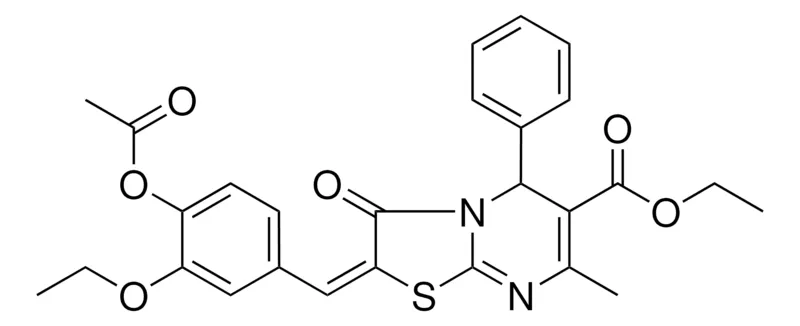 Sigma-Aldrich ETHYL (2E)-2-[4-(ACETYLOXY)-3-ETHOXYBENZYLIDENE]-7-METHYL-3-OXO-5-PHENYL-2,3-DIHYDRO-5H-[1,3]THIAZOLO[3,2-A]PYRIMIDINE-6-CARBOXYLATE，AldrichCPR