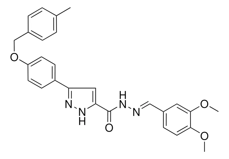 Sigma-Aldrich N'-[(E)-(3,4-DIMETHOXYPHENYL)METHYLIDENE]-3-{4-[(4-METHYLBENZYL)OXY]PHENYL}-1H-PYRAZOLE-5-CARBOHYDRAZIDE，AldrichCPR