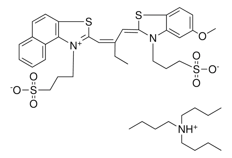 Sigma-Aldrich N,N-DIBUTYL-1-BUTANAMINIUM 3-((2E)-2-{(2Z)-2-ETHYL-3-[1-(3-SULFONATOPROPYL)NAPHTHO[1,2-D][1,3]THIAZOL-1-IUM-2-YL]-2-PROPENYLIDENE}-5-METHOXY-1,3-BENZOTHIAZOL-3-YL)-1-PROPANESULFONATE，AldrichCPR