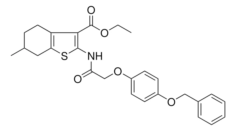 Sigma-Aldrich ETHYL 2-({[4-(BENZYLOXY)PHENOXY]ACETYL}AMINO)-6-METHYL-4,5,6,7-TETRAHYDRO-1-BENZOTHIOPHENE-3-CARBOXYLATE，AldrichCPR