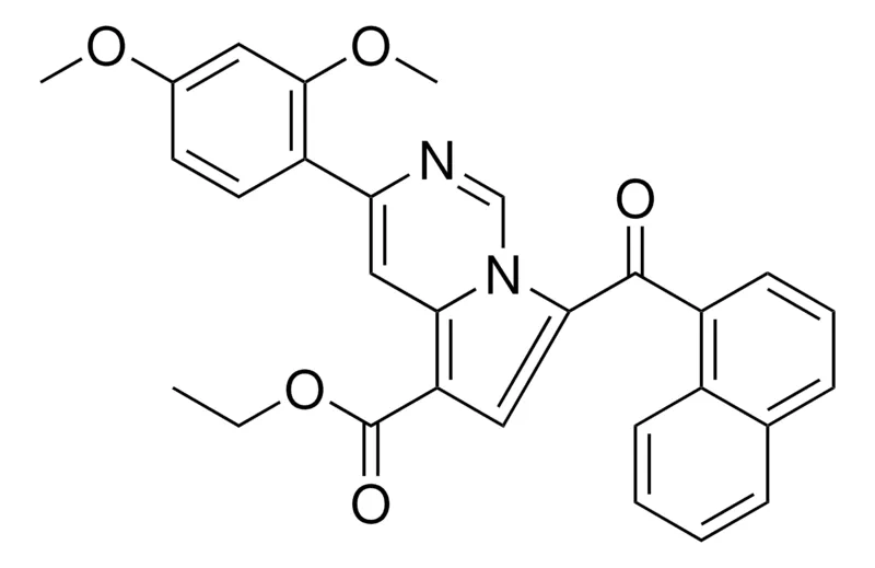 Sigma-Aldrich ET 3-(2,4-DIMETHOXYPHENYL)-7-(1-NAPHTHOYL)PYRROLO(1,2-C)PYRIMIDINE-5-CARBOXYLATE,AldrichCPR