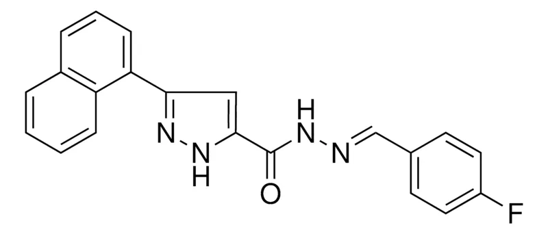 Sigma-Aldrich 5-NAPHTHALEN-1-YL-2H-PYRAZOLE-3-CARBOXYLIC ACID (4-FLUORO-BENZYLIDENE)-HYDRAZIDE,AldrichCPR