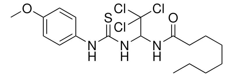 Sigma-Aldrich OCTANOIC ACID (2,2,2-TRICHLORO-1-(3-(4-METHOXY-PHENYL)-THIOUREIDO)-ETHYL)-AMIDE,AldrichCPR