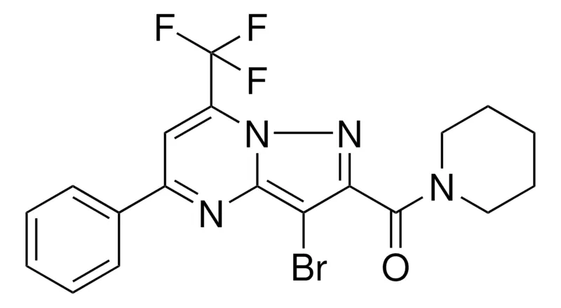 Sigma-Aldrich (3-BR-5-PH-7-TRI-F-ME-PYRAZOLO(1,5-A)PYRIMIDIN-2-YL)-PIPERIDIN-1-YL-METHANONE,AldrichCPR