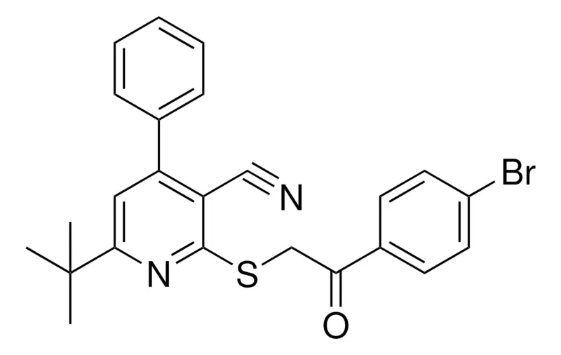 Sigma-Aldrich 2-(2-(4-BROMO-PHENYL)-2-OXO-ETHYLSULFANYL)-6-TERT-BUTYL-4-PHENYL-NICOTINONITRILE,AldrichCPR