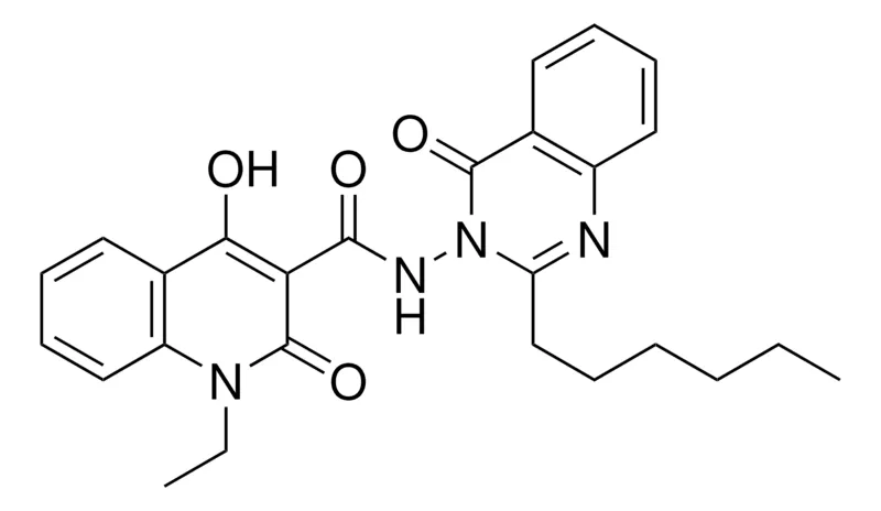 Sigma-Aldrich 1-ETHYL-N-(2-HEXYL-4-OXO-3(4H)-QUINAZOLINYL)-4-HYDROXY-2-OXO-1,2-DIHYDRO-3-QUINOLINECARBOXAMIDE,AldrichCPR