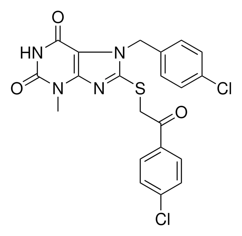 Sigma-Aldrich 7-(4-CL-BENZYL)-8-(2-(4-CL-PH)-2-OXO-ETHYLSULFANYL)-3-ME-3,7-2H-PURINE-2,6-DIONE,AldrichCPR