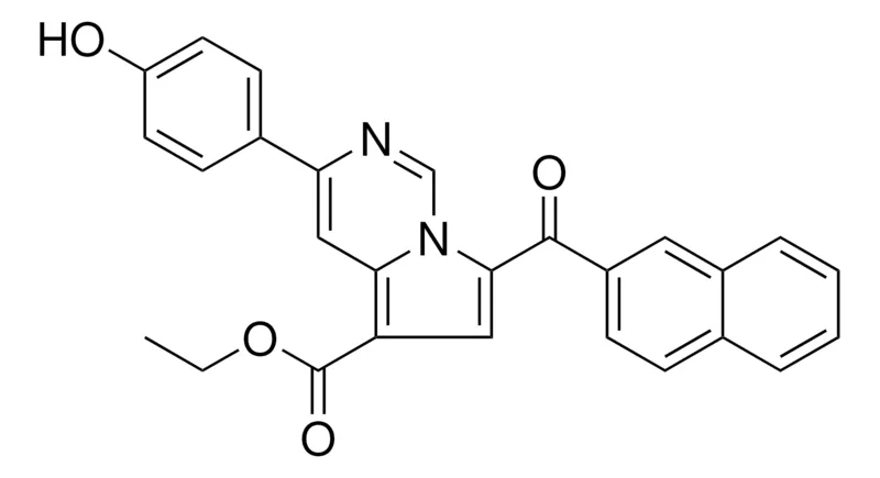 Sigma-Aldrich ETHYL 3-(4-HYDROXYPHENYL)-7-(2-NAPHTHOYL)PYRROLO(1,2-C)PYRIMIDINE-5-CARBOXYLATE,AldrichCPR