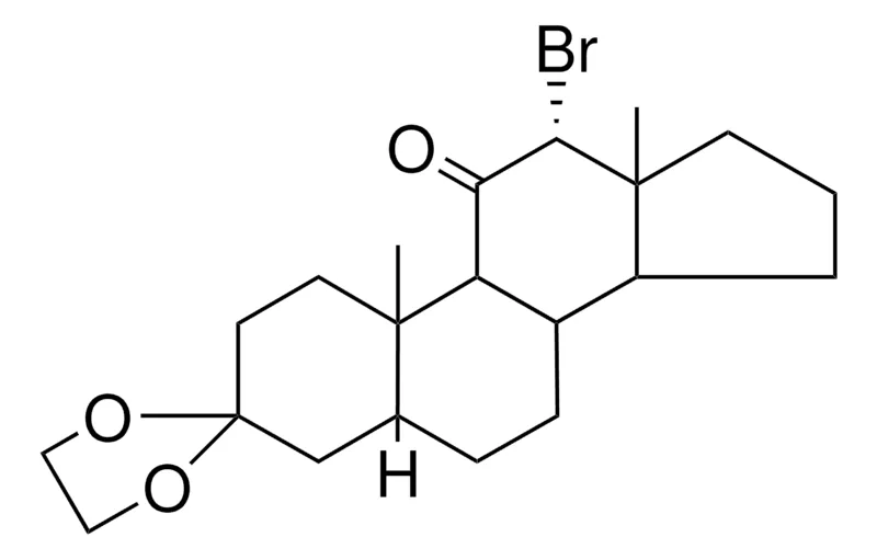 Sigma-Aldrich 12-ALPHA-BROMO-3,3-ETHYLENEDIOXY-5-BETA-ANDROSTAN-11-ONE,AldrichCPR