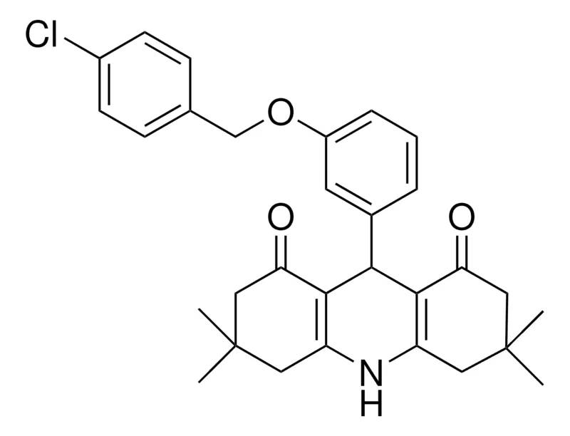 Sigma-Aldrich 9-(3-((4-CHLOROBENZYL)OXY)PHENYL)-3,3,6,6-TETRAMETHYL-3,4,6,7,9,10-HEXAHYDRO-1,8(2H,5H)-ACRIDINEDIONE,AldrichCPR