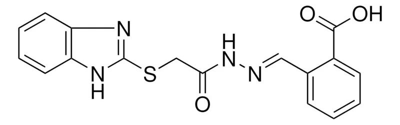 Sigma-Aldrich 2-(2-((1H-BENZIMIDAZOL-2-YLTHIO)ACETYL)CARBOHYDRAZONOYL)BENZOIC ACID,AldrichCPR