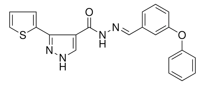 Sigma-Aldrich 3-THIOPHEN-2-YL-1H-PYRAZOLE-4-CARBOXYLIC ACID (3-PHENOXY-BENZYLIDENE)-HYDRAZIDE,AldrichCPR