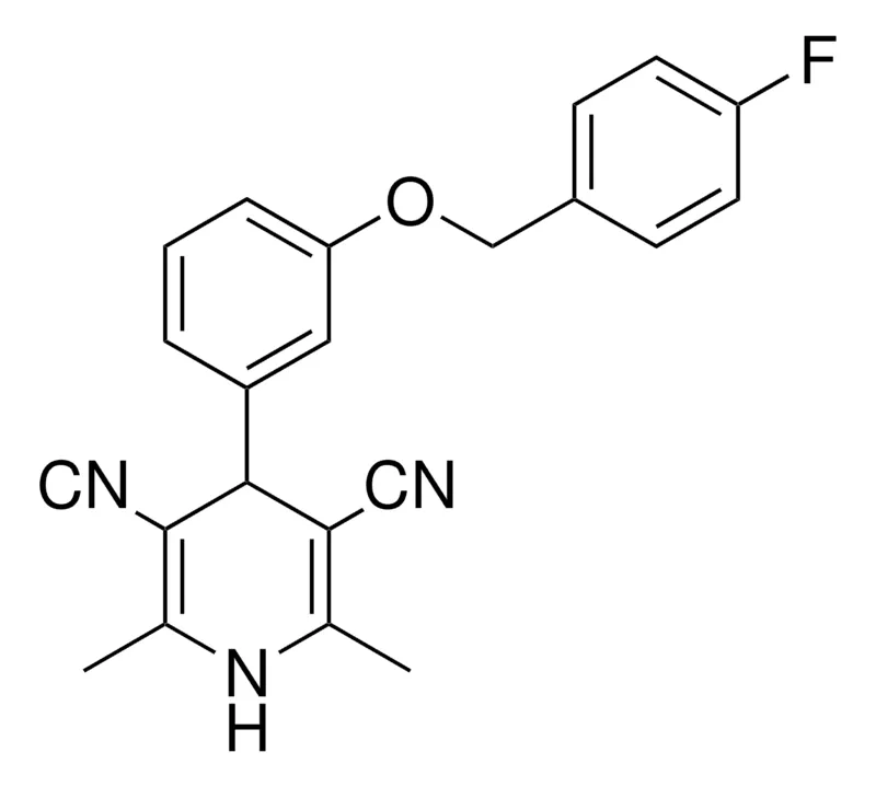 Sigma-Aldrich 4-(3-((4-FLUOROBENZYL)OXY)PHENYL)-2,6-DIMETHYL-1,4-DIHYDRO-3,5-PYRIDINEDICARBONITRILE,AldrichCPR