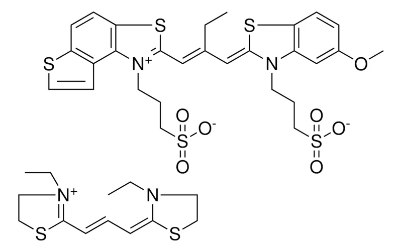 Sigma-Aldrich 3-ETHYL-2-[(1E,3E)-3-(3-ETHYL-1,3-THIAZOLIDIN-2-YLIDENE)-1-PROPENYL]-4,5-DIHYDRO-1,3-THIAZOL-3-IUM 3-((2Z)-2-{(2E)-2-ETHYL-3-[1-(3-SULFONATOPROPYL)THIENO[3,2-E][1,3]BENZOTHIAZOL-1-IUM-2-YL]-2-PROPENYLIDENE}-5-METHOXY-1,3-BENZOTHIAZOL-3-YL)-1-PROPANESULFONATE，AldrichCPR