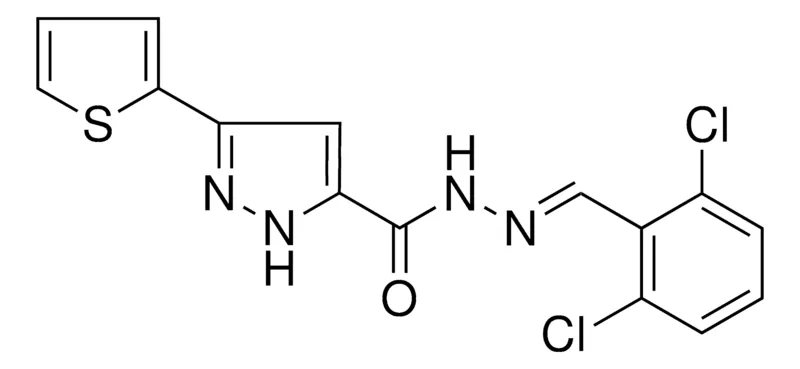 Sigma-Aldrich 5-THIOPHEN-2-YL-2H-PYRAZOLE-3-CARBOXYLIC ACID (2,6-DI-CL-BENZYLIDENE)-HYDRAZIDE,AldrichCPR