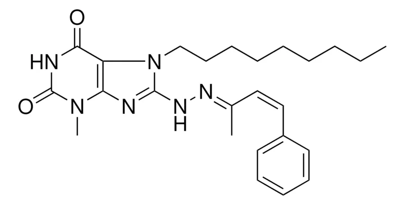 Sigma-Aldrich 3-ME-8-(N'-(1-ME-3-PH-ALLYLIDENE)-HYDRAZINO)-7-NONYL-3,7-2H-PURINE-2,6-DIONE,AldrichCPR