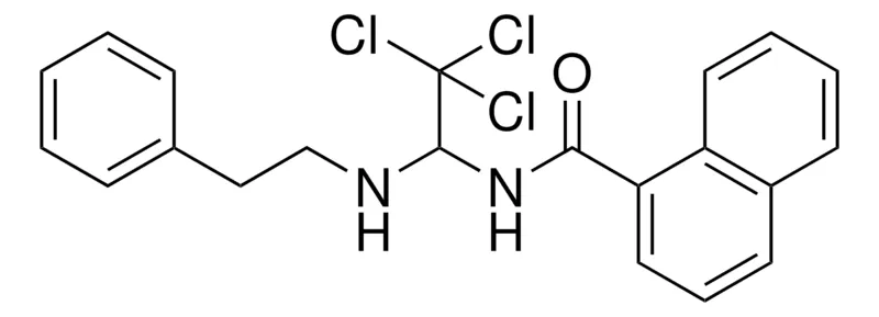 Sigma-Aldrich NAPHTHALENE-1-CARBOXYLIC ACID (2,2,2-TRICHLORO-1-PHENETHYLAMINO-ETHYL)-AMIDE,AldrichCPR