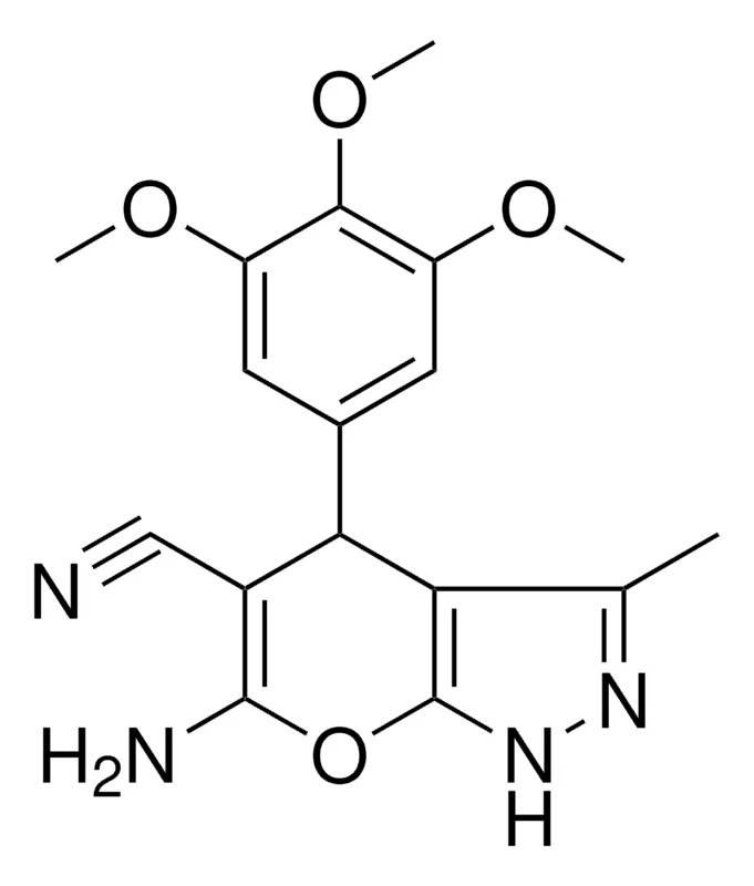 Sigma-Aldrich 6-AMINO-3-ME-4(3,4,5-TRI-MEO-PH)-1,4-DIHYDROPYRANO(2,3-C)PYRAZOLE-5-CARBONITRILE,AldrichCPR