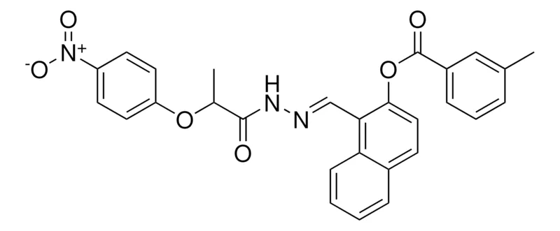 Sigma-Aldrich 1-(2-(2-(4-NITROPHENOXY)PROPANOYL)CARBOHYDRAZONOYL)-2-NAPHTHYL 3-METHYLBENZOATE,AldrichCPR
