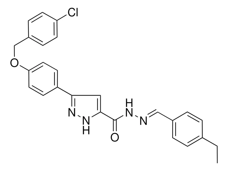Sigma-Aldrich 3-(4-((4-CL-BENZYL)OXY)PH)-N'-(4-ETHYLBENZYLIDENE)-1H-PYRAZOLE-5-CARBOHYDRAZIDE,AldrichCPR