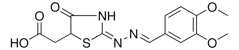 Sigma-Aldrich (2-((3,4-DIMETHOXY-BENZYLIDENE)-HYDRAZONO)-4-OXO-THIAZOLIDIN-5-YL)-ACETIC ACID,AldrichCPR