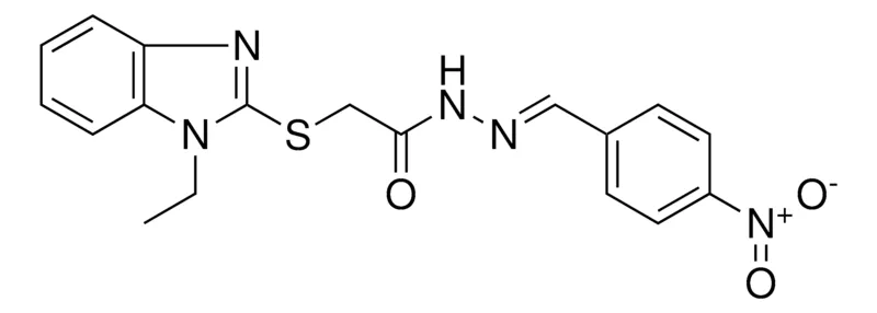 Sigma-Aldrich 2(1-ET-1H-BENZOIMIDAZOL-2-YLSULFANYL)-ACETIC ACID (4-NITRO-BENZYLIDENE)HYDRAZIDE,AldrichCPR