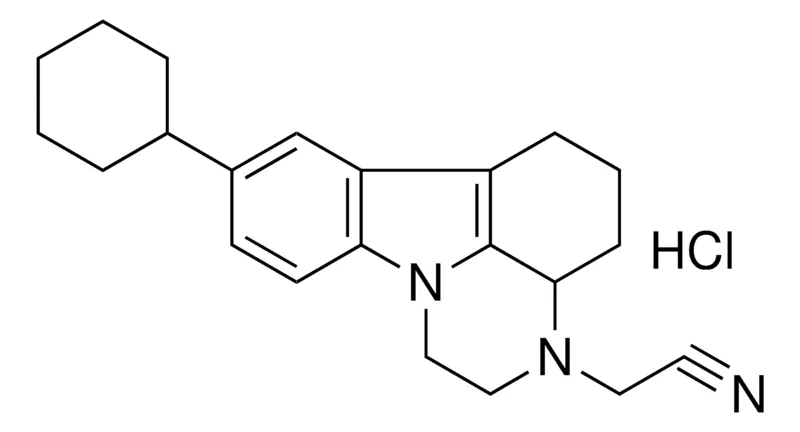 Sigma-Aldrich (8-CYCLOHEXYL-1,2,3A,4,5,6-HEXAHYDRO-3H-PYRAZINO[3,2,1-JK]CARBAZOL-3-YL)ACETONITRILE HYDROCHLORIDE，AldrichCPR