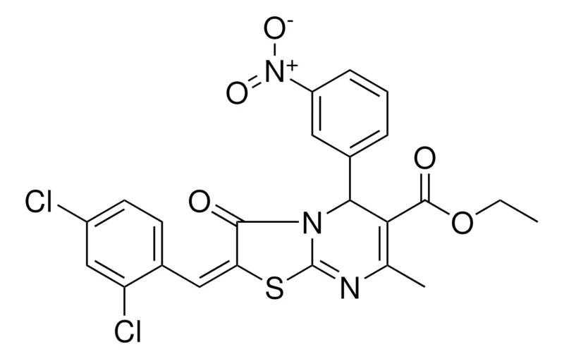Sigma-Aldrich ETHYL (2E)-2-(2,4-DICHLOROBENZYLIDENE)-7-METHYL-5-(3-NITROPHENYL)-3-OXO-2,3-DIHYDRO-5H-[1,3]THIAZOLO[3,2-A]PYRIMIDINE-6-CARBOXYLATE，AldrichCPR