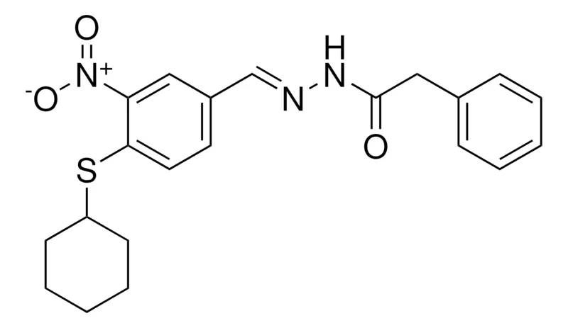 Sigma-Aldrich 2-PHENYL-ACETIC ACID (4-CYCLOHEXYLSULFANYL-3-NITRO-BENZYLIDENE)-HYDRAZIDE，AldrichCPR