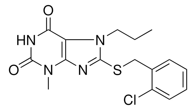 Sigma-Aldrich 8-(2-CHLORO-BENZYLSULFANYL)-3-METHYL-7-PROPYL-3,7-DIHYDRO-PURINE-2,6-DIONE,AldrichCPR