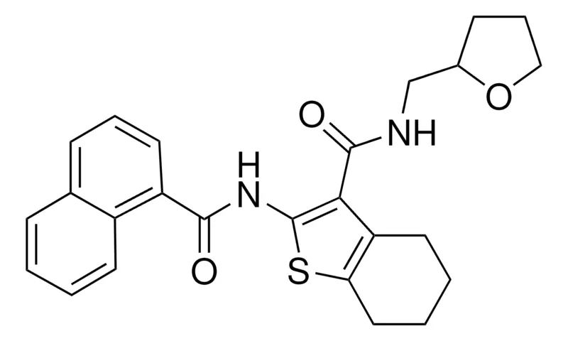 Sigma-Aldrich 2-(1-NAPHTHOYLAMINO)-N-(TETRAHYDRO-2-FURANYLMETHYL)-4,5,6,7-TETRAHYDRO-1-BENZOTHIOPHENE-3-CARBOXAMIDE,AldrichCPR
