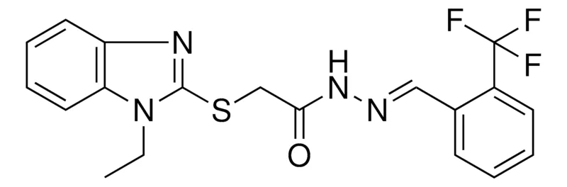 Sigma-Aldrich 2-[(1-ETHYL-1H-BENZIMIDAZOL-2-YL)SULFANYL]-N'-{(E)-[2-(TRIFLUOROMETHYL)PHENYL]METHYLIDENE}ACETOHYDRAZIDE，AldrichCPR