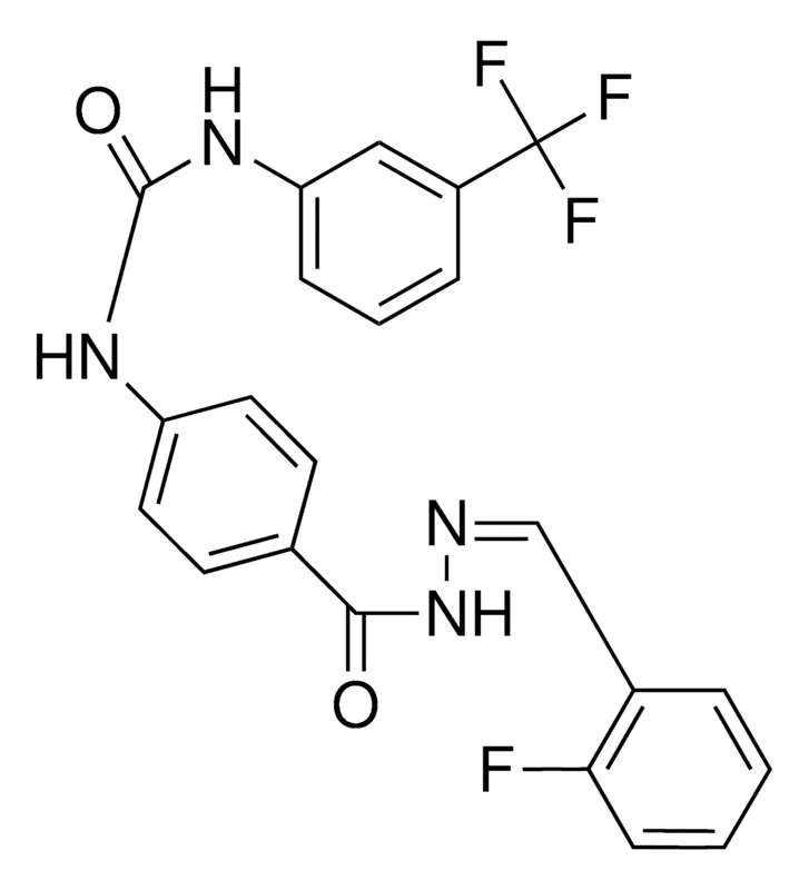 Sigma-Aldrich 4-(3-(3-(TRIFLUOROMETHYL)PHENYL)UREIDO)BENZOIC (2-FLUOROBENZYLIDENE)HYDRAZIDE,AldrichCPR
