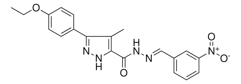 Sigma-Aldrich 5(4-ETHOXY-PH)-4-ME-2H-PYRAZOLE-3-CARBOXYLIC ACID (3-NITRO-BENZYLIDENE)HYDRAZIDE,AldrichCPR