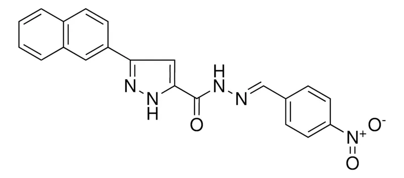 Sigma-Aldrich 5-NAPHTHALEN-2-YL-2H-PYRAZOLE-3-CARBOXYLIC ACID (4-NITRO-BENZYLIDENE)-HYDRAZIDE,AldrichCPR