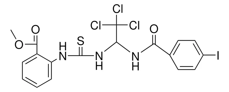 Sigma-Aldrich 2-(3-(2,2,2-TRICHLORO-1-(4-I-BENZOYLAMINO)-ET)-THIOUREIDO)-BENZOIC ACID ME ESTER,AldrichCPR