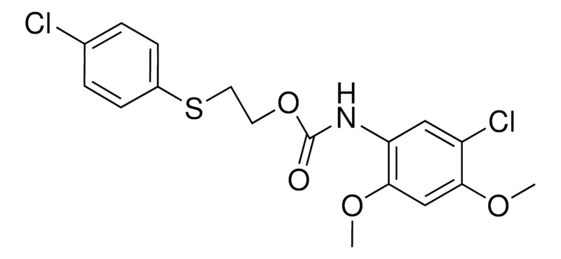 Sigma-Aldrich 2-(4-CHLOROPHENYLTHIO)ETHYL N-(5-CHLORO-2,4-DIMETHOXYPHENYL)CARBAMATE,AldrichCPR