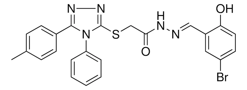 Sigma-Aldrich N'-[(E)-(5-BROMO-2-HYDROXYPHENYL)METHYLIDENE]-2-{[5-(4-METHYLPHENYL)-4-PHENYL-4H-1,2,4-TRIAZOL-3-YL]SULFANYL}ACETOHYDRAZIDE，AldrichCPR