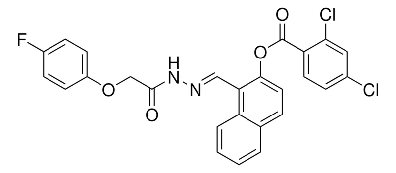 Sigma-Aldrich 1-(2-((4-FLUOROPHENOXY)ACETYL)CARBOHYDRAZONOYL)-2-NAPHTHYL 2,4-DICHLOROBENZOATE,AldrichCPR